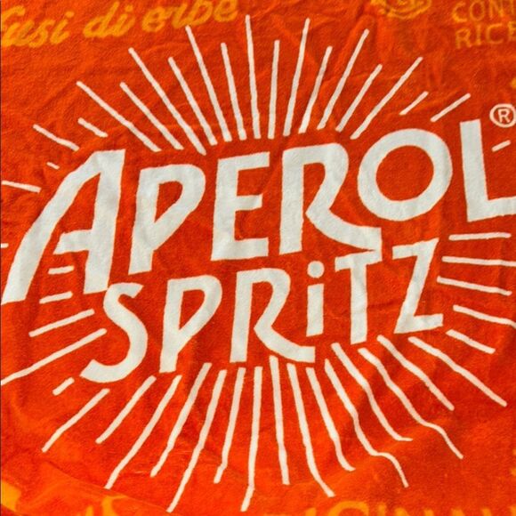 A Taste of Italy 🇮🇹 Aperol Spritz 🥂 Neon Orange and White Fringed Beach 🏖️ Towel - Picture 5 of 17